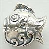 perles pandore en argent fin Thaïlandais sans hélice, Thaïlande, poisson, sans filetage Environ 5mm, Vendu par PC