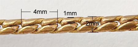 Cadena Ovalada de Metal, hecho a mano, giro oval & Importado de Corea de Sur, más colores para la opción, libre de cadmio, 4x2x1mm, 100m/Sarta, Vendido por Sarta