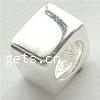 Sterling Silber Perlen Europa, 925 Sterling Silber, Rechteck, plattiert, ohne troll, keine, 8x8x6mm, Bohrung:ca. 5mm, verkauft von PC