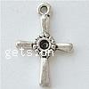 Zinc Alloy Pendant Rhinestone Setting, Cross, plated cadmium free Approx 1.5mm 