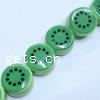 Brushwork Porcelain Beads, Coin, green Approx 2mm 