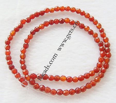 Perles Agates rouges naturelles, agate rouge, Rond, multiple tailles pour le choix & facettes, Trou:Environ 1-1.5mm, Longueur:Environ 15.5 pouce, Vendu par brin