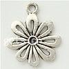 Zinklegierung Blume Anhänger, plattiert, keine, frei von Nickel, Blei & Kadmium, 17x17x2mm, Bohrung:ca. 2mm, 1000PCs/Tasche, verkauft von Tasche