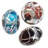 Silver Foil,Europeo Style Lampwork Glass Plating Silver Core Beads, Rondelle, 9x14mm, Hole:Approx 5MM, Sold by PC