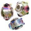 Silver Foil,European Lampwork Glass Plating Silver Core Beads, Rondelle Approx 5MM 