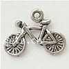 Fahrzeug Zinklegierung Anhänger, Fahrrad, plattiert, keine, frei von Nickel, Blei & Kadmium, 17x10x2mm, Bohrung:ca. 1mm, 1000PCs/Tasche, verkauft von Tasche