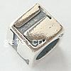 Thaïlande Sterling Silver European Beads, cube, avec le motif de lettre & sans filetage Environ 4mm, Vendu par PC