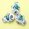 Animal Porcelain Beads, hand drawing Approx 2mm 