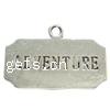 Zinc Alloy Message Pendants, Rectangle, plated nickel, lead & cadmium free Approx 2.5mm, Approx 