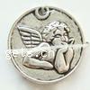 Zinc Alloy Flat Round Pendants, plated cadmium free Approx 2mm, Approx 