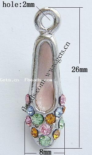 Colgantes Zapatos de Aleción de Zinc, aleación de zinc, con esmalte, chapado, esmalte, más colores para la opción, 26x8mm, agujero:aproximado 2mm, Vendido por UD