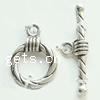 Zinc Alloy Toggle Clasp, Round, single-strand & twist cadmium free  