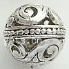 Zinc Alloy Hollow Beads, Round, plated nickel, lead & cadmium free, 18mm Approx 2.5mm 