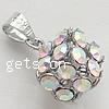 Zinc Alloy Rhinestone Pendants, Cube, plated, with rhinestone nickel, lead & cadmium free 