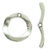 Zinc Alloy Toggle Clasp, Round, single-strand cadmium free 