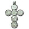 Zinc Alloy Pendant Cabochon Setting, Cross, plated cadmium free 