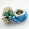 Lampwork Sterling Silver Double Core Beads, With 925 Stamp, Rondelle, 13x8mm, Hole:Approx 4.5MM, Sold by PC