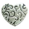 Zinc Alloy Heart Beads, plated, textured cadmium free Approx 1mm, Approx 