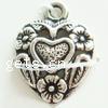 Zinc Alloy Heart Pendants, plated cadmium free Approx 2mm 