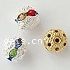 Kugelrhinestone Spacer, Strass, mit Messing, rund, mit Strass von Nahost, keine, frei von Blei, 8mm, Bohrung:ca. 1mm, 300PCs/Tasche, verkauft von Tasche