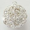 Rhinestone Brass Pendants, Round, plated, with rhinestone Approx 1.5mm 