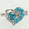 Mideast Rhinestone broche de la aleación del Metal, aleación de metal, Corazón, chapado, con diamantes de imitación de Mideast, más colores para la opción, libre de níquel, 11.5x10x5mm, Vendido por UD