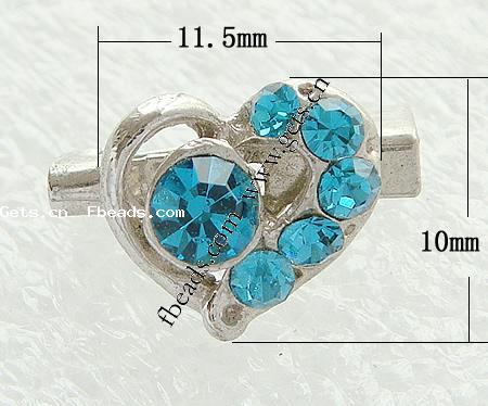 Mittlosten Strass Metall Legierung Brosche, Metallisches Legieren, Herz, plattiert, mit Strass von Nahost, keine, frei von Nickel, 11.5x10x5mm, verkauft von PC