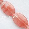 Perle en Quartz cerise, rouge de cerise, ovale .5 pouce Vendu par brin