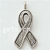 Awareness Ribbon Pendant, Zinc Alloy nickel, lead & cadmium free 