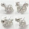 Rhinestone Zinc Alloy European Beads, without troll & with rhinestone, nickel, lead & cadmium free Approx 4.5mm 