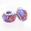 Europeo Style Lampwork Sterling Silver Core Beads,With 925 Stamp, Rondelle,Hole:Approx 5MM, Sold by PC