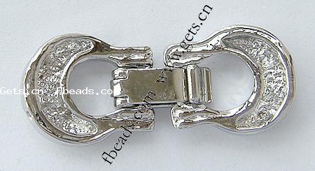 En alliage de zinc montre fermoir de la chaîne, ovale, Placage, avec strass, plus de couleurs à choisir, sans nickel, 27.5x11x4mm, Trou:Environ 1mm, Vendu par PC