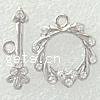 Zinc Alloy Toggle Clasp, Flower, plated, with rhinestone & single-strand Approx 2mm 