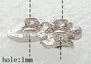 Rheinkiesel Zinklegierung Verbinder, Blume, plattiert, plattierte Dicke über 3μm & mit Strass von Nahost, keine, frei von Nickel und Blei, Grade A, 16x9mm, verkauft von PC