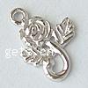 pendentif de fleur en argent fin, argent sterling 925, Plaqué de platine, disposé en couche Environ 2mm, Vendu par PC