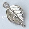 pendentif à la forme de feuille en argent pur, argent sterling 925, Plaqué de platine Environ 1.5mm, Vendu par PC