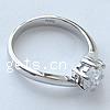 Cubic Zirconia Sterling Silver Finger Ring, 925 Sterling Silver, plated, with cubic zirconia Approx 18mm, US Ring 