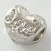 Abalorios Estilo Europeo de Aleación de Zinc, Corazón, palabra amor, chapado, más colores para la opción, 10x9.5mm, agujero:aproximado 4mm, Vendido por UD