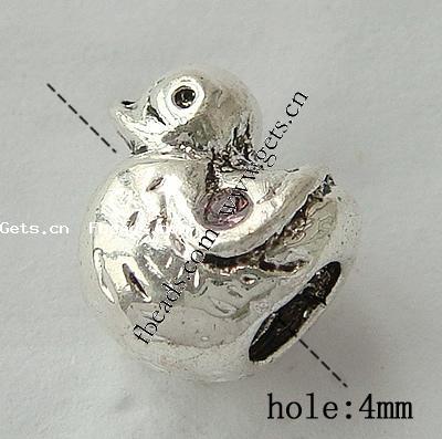 Zinc Alloy European Beads, Animal, plated, without troll, more colors for choice, 11X12X8.5mm, Hole:Approx 4mm, Sold By PC