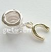 Pendentifs European en argent , argent sterling 925, Lettre N, Placage, deux tons  Environ 4.5mm, Vendu par PC