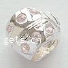 Perles zircon cubique en argent European, argent sterling 925, coccinelle, Placage, sans filetage & avec zircone cubique, plus de couleurs à choisir Environ 5mm, Vendu par PC