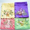 Satin Jewelry Pouches Bags, Rectangle, with flower pattern, mixed colors 