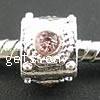 Perles zircon cubique en argent European, argent sterling 925, tube, Placage, sans filetage & avec zircone cubique, plus de couleurs à choisir Environ 4.96mm, Vendu par PC