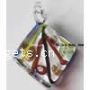  Silver Foil Square Lamowork Glass Pendant