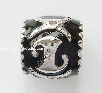 Gota de Europeo de aleación de zinc con esmalte, Tambor, chapado, sin rosca & agujero largo, más colores para la opción, 10x9mm, agujero:aproximado 4mm, Vendido por UD