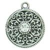 Zinc Alloy Flat Round Pendants, plated cadmium free Approx 3mm 