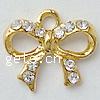 Rhinestone Brass Pendants, Bowknot, plated, with rhinestone Approx 2mm 