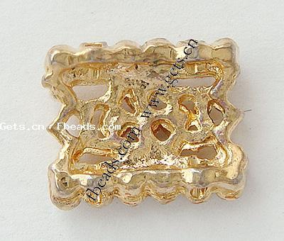 Barra separadora de diamantes de imitación, con aleación de zinc, Rectángular, chapado, 2-sarta, más colores para la opción, libre de níquel, 15x13x4.5mm, agujero:aproximado 1mm, Vendido por UD