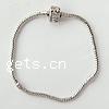 Messing Europa Armband , Messing Europa Verschluss, plattiert, keine, frei von Nickel, Blei & Kadmium, 11x8mm,4mm,3mm, Länge:8 ZollInch, verkauft von Strang