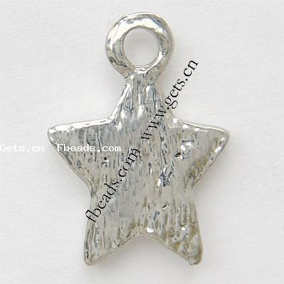 Pendentifs d'étoile en alliage zinc, alliage de zinc, Plaquage normal, avec strass, plus de couleurs à choisir, sans cadmium, 15x15x3mm, Trou:Environ 2mm, Vendu par PC